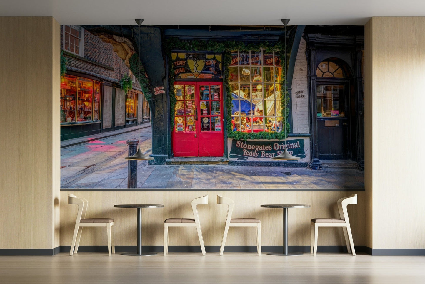 Historic York shopfront wallpaper
