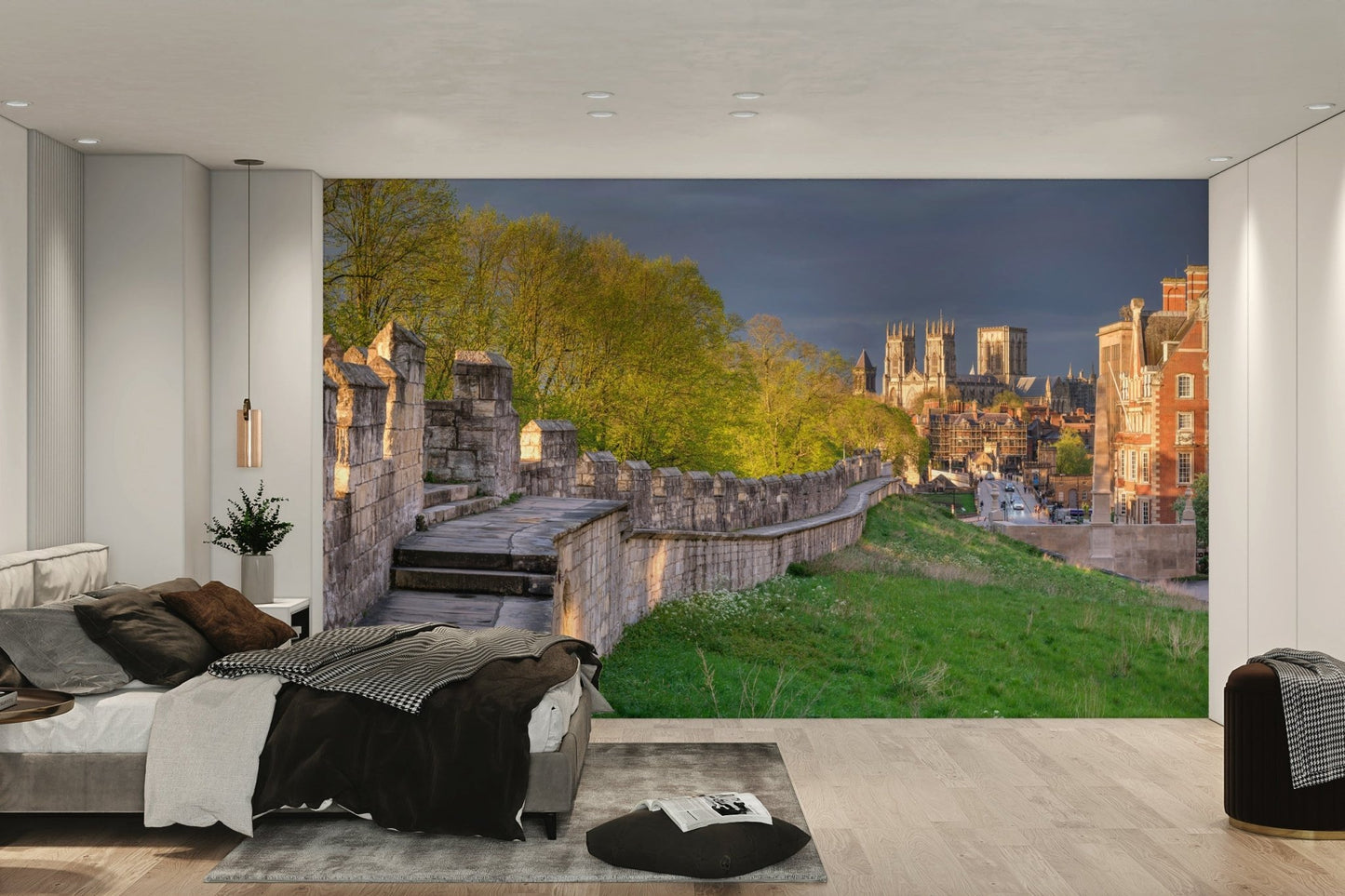 A serene York stone wall mural for your decor.

