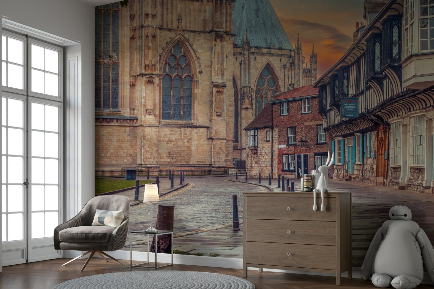 Quaint cobblestone streets.

