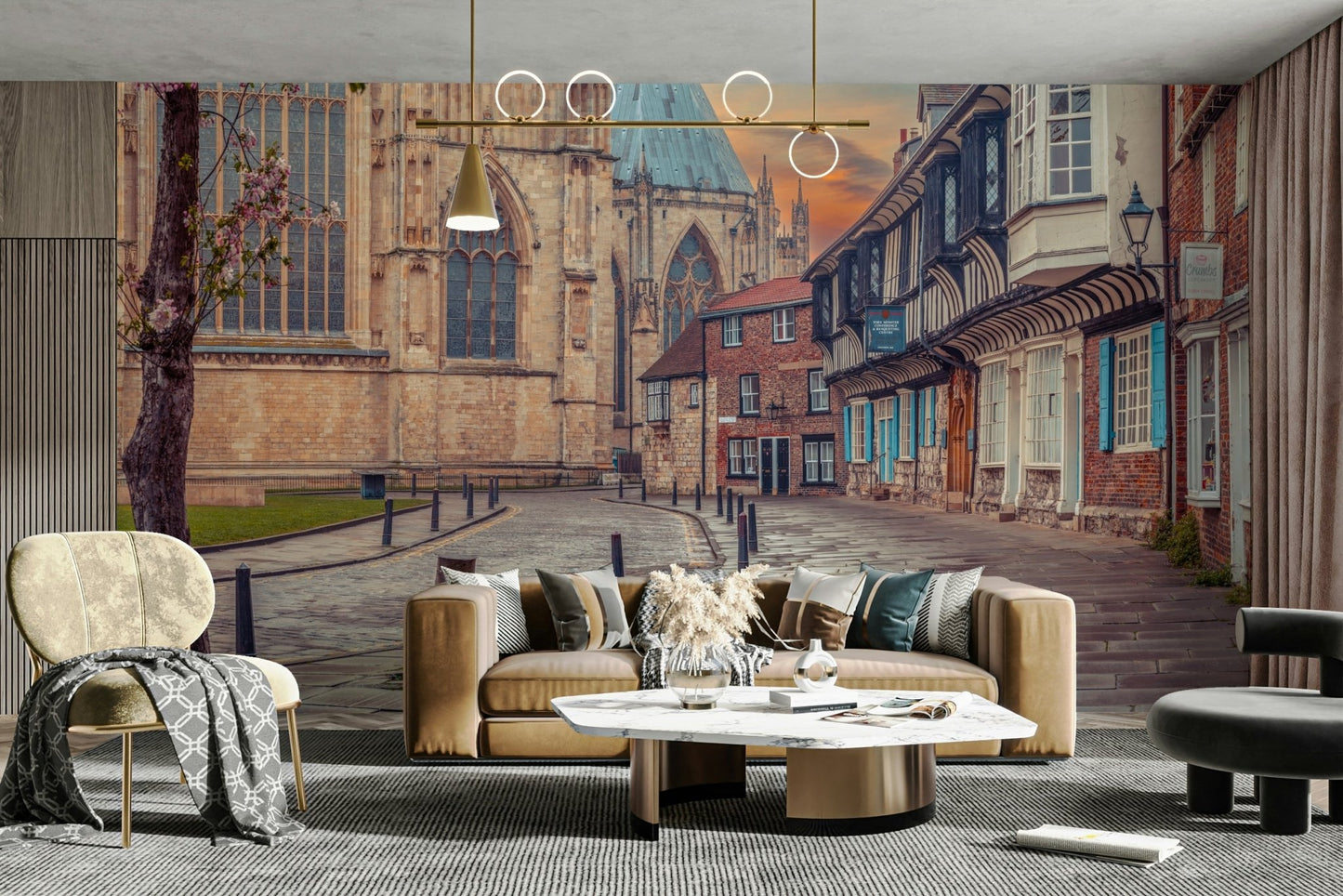 Glimpses of landmarks like the Shambles or York Minster 