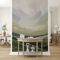 Traditional landscape scenery for an apartment hallway wallpaper mural