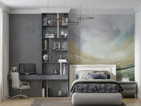 Scenic rural valley landscape art for a guest bedroom wallpaper mural