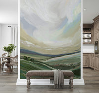 Yorkshire Landscape Oils Wall Mural for a classic foyer wall wallpaper mural