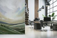 Yorkshire Landscape Oils Wall Mural in a high ceiling lounge wallpaper mural