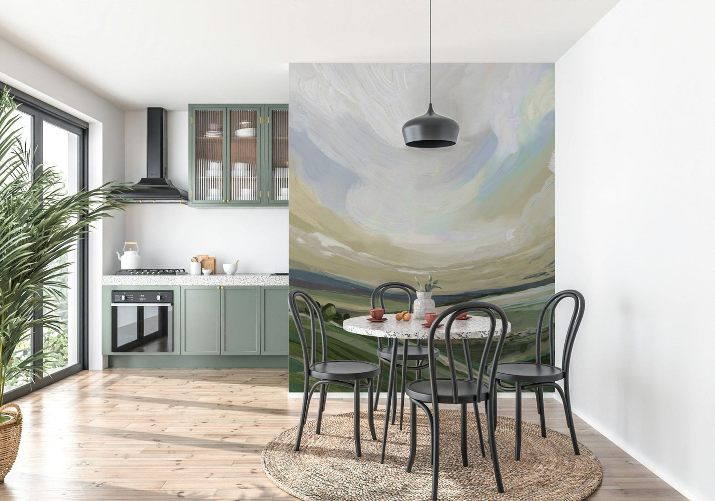 Earthy tones of a country landscape for interiors wallpaper mural