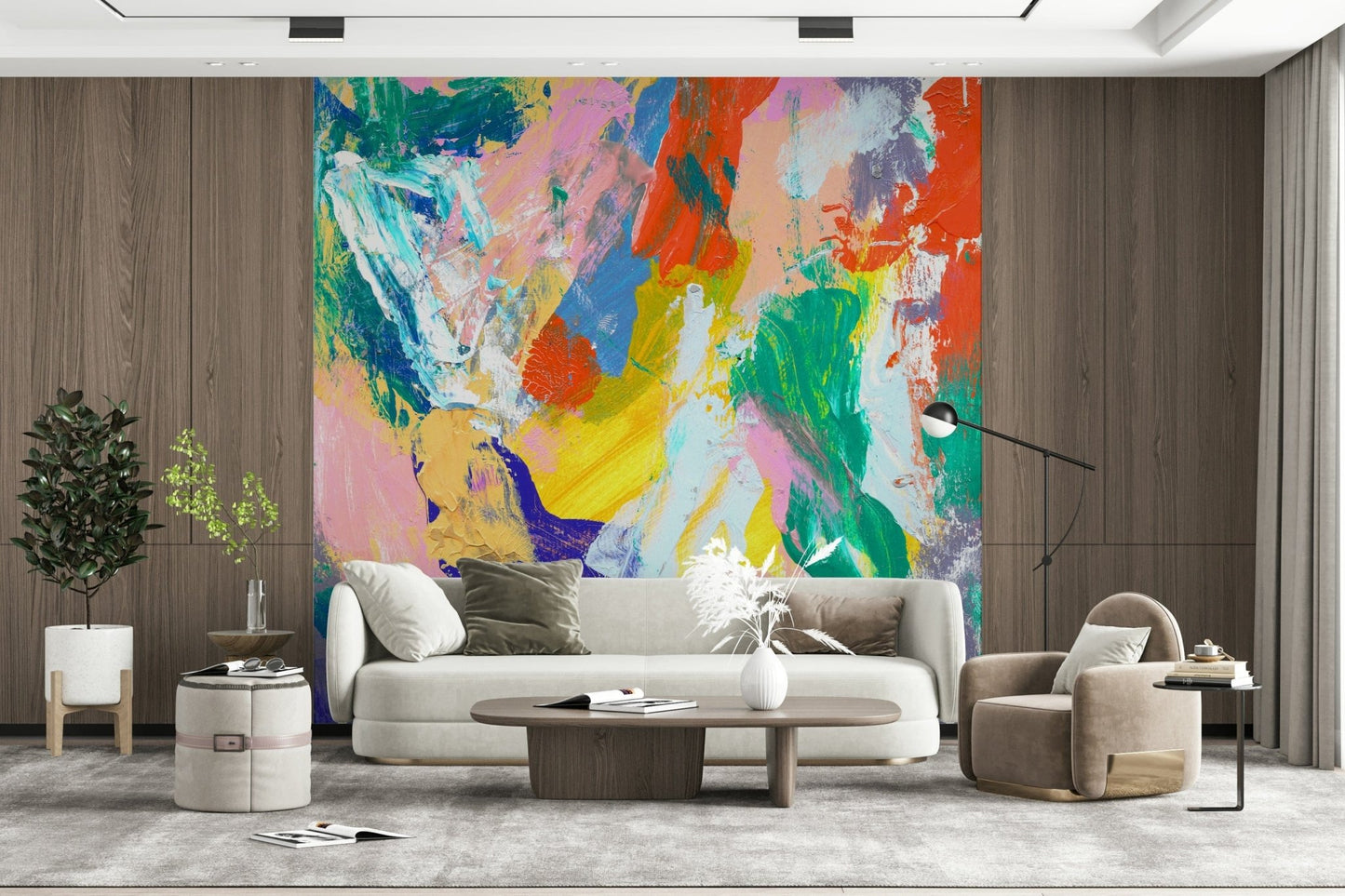 You're good enough Wall Mural featuring heavy impasto textures for a lounge wallpaper.