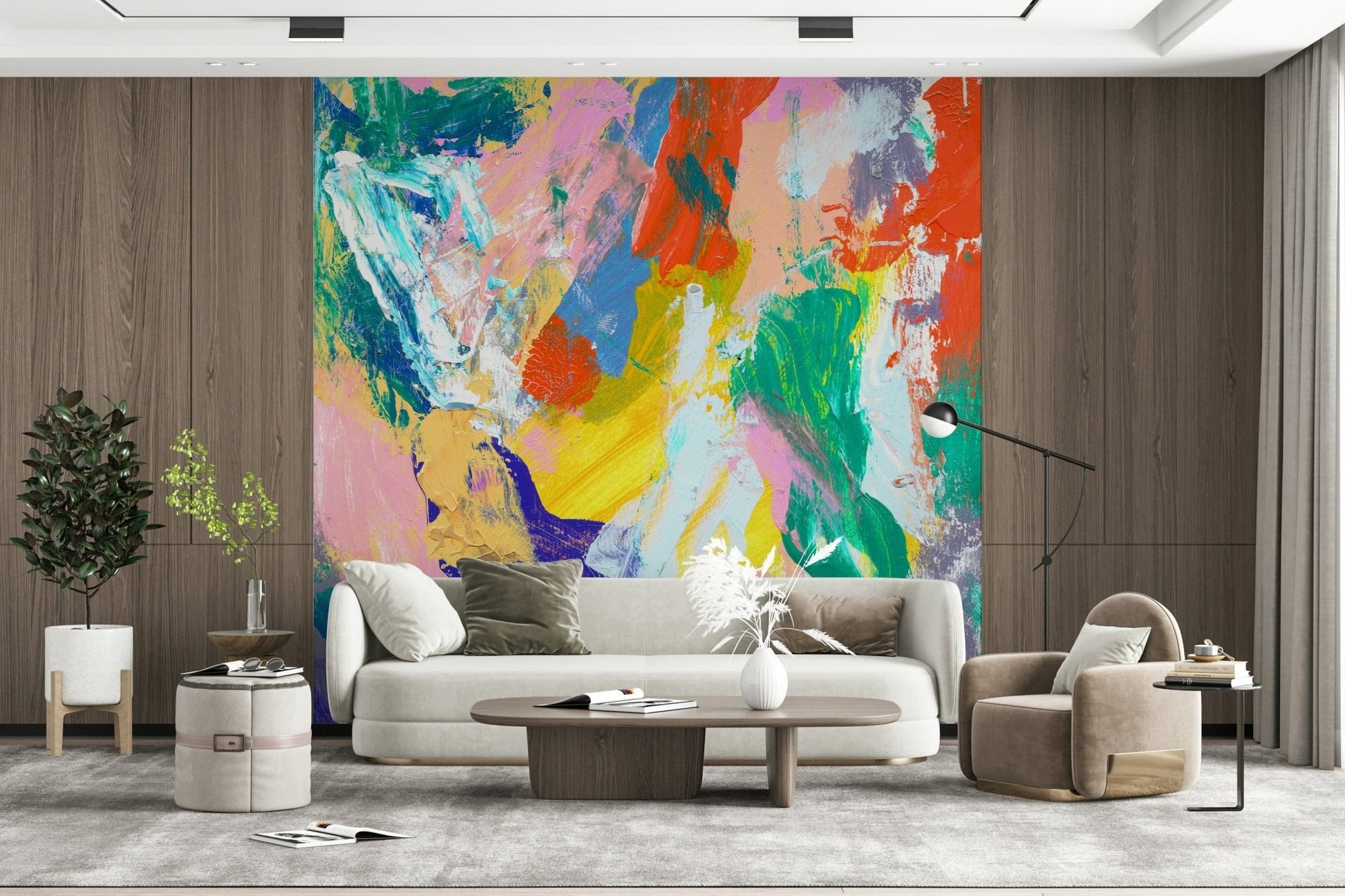 You're good enough Wall Mural featuring heavy impasto textures for a lounge wallpaper.