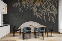 Sophisticated botanical fan mural for walls
