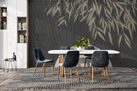 Nature-inspired fan wallpaper in deep black
