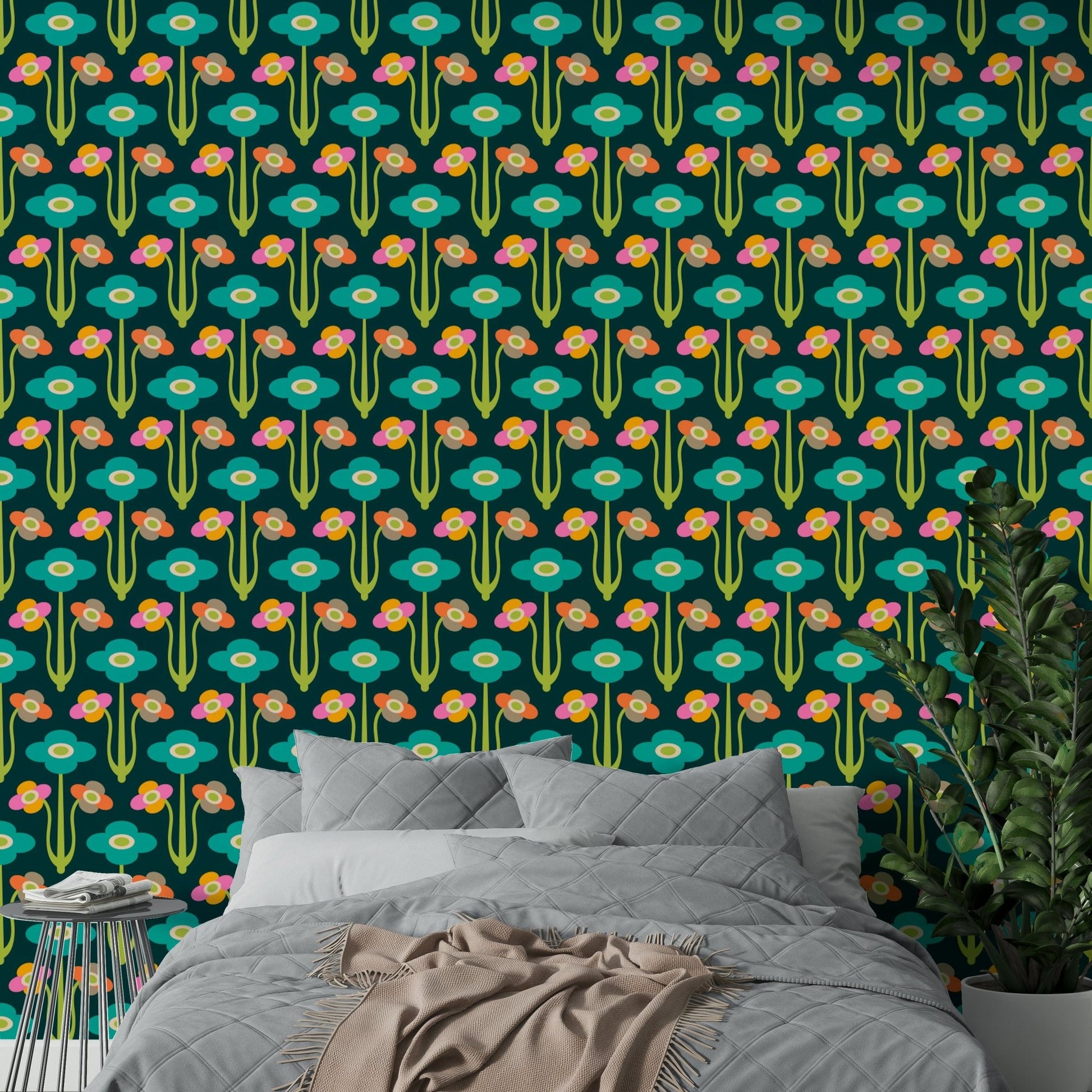Celebrates abstract forms and lively hues.

