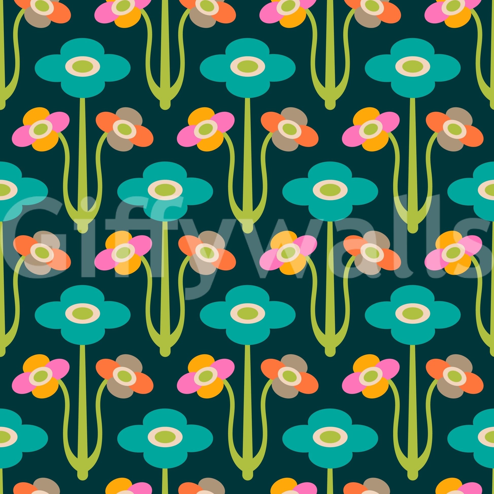 Dynamic and flowing leaf and flower shapes.

