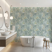 Fresh green boho wallpaper with detailed wing art., GD8417