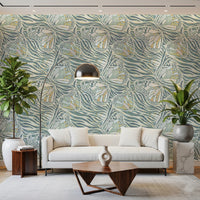 Abstract green butterfly bloom maximalist wallpaper., GD8417