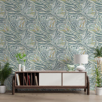 Mint green butterfly wing design for interior walls., GD8417