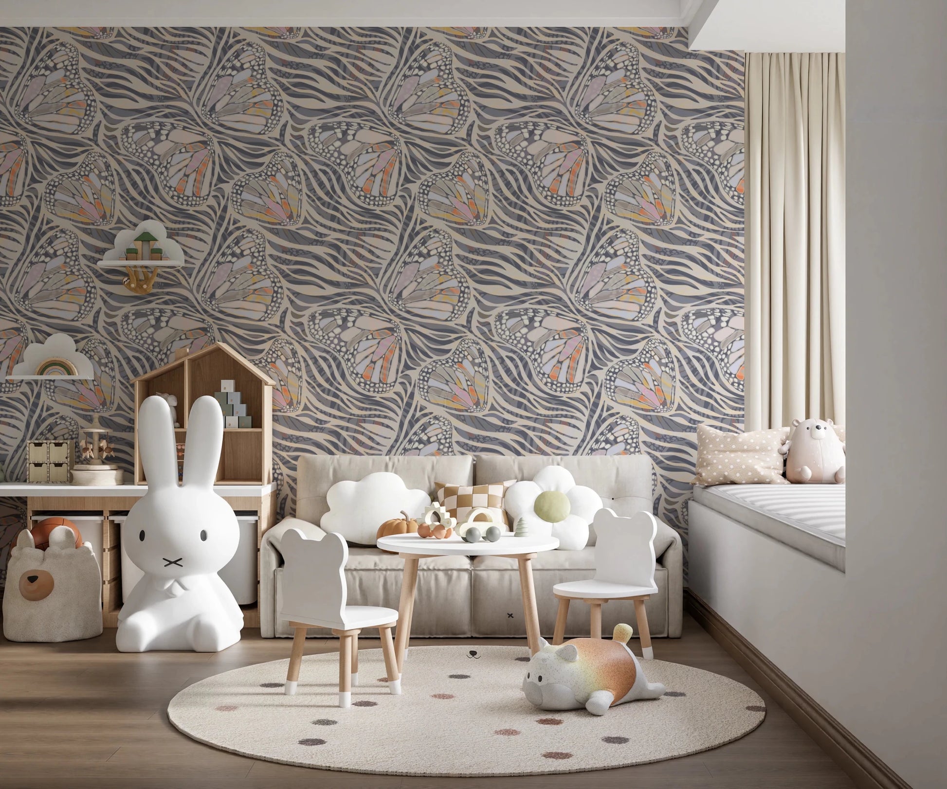 Bohemian wall covering featuring natural stone hues., GD8416
