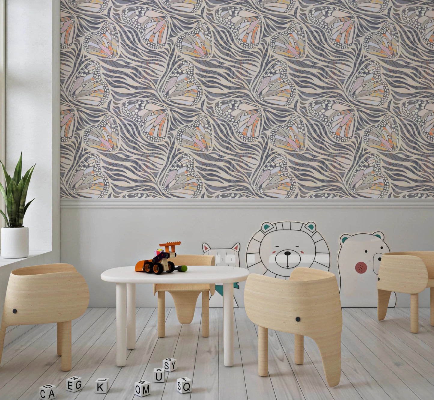 Abstract butterfly wings with earthy stripe details., GD8416