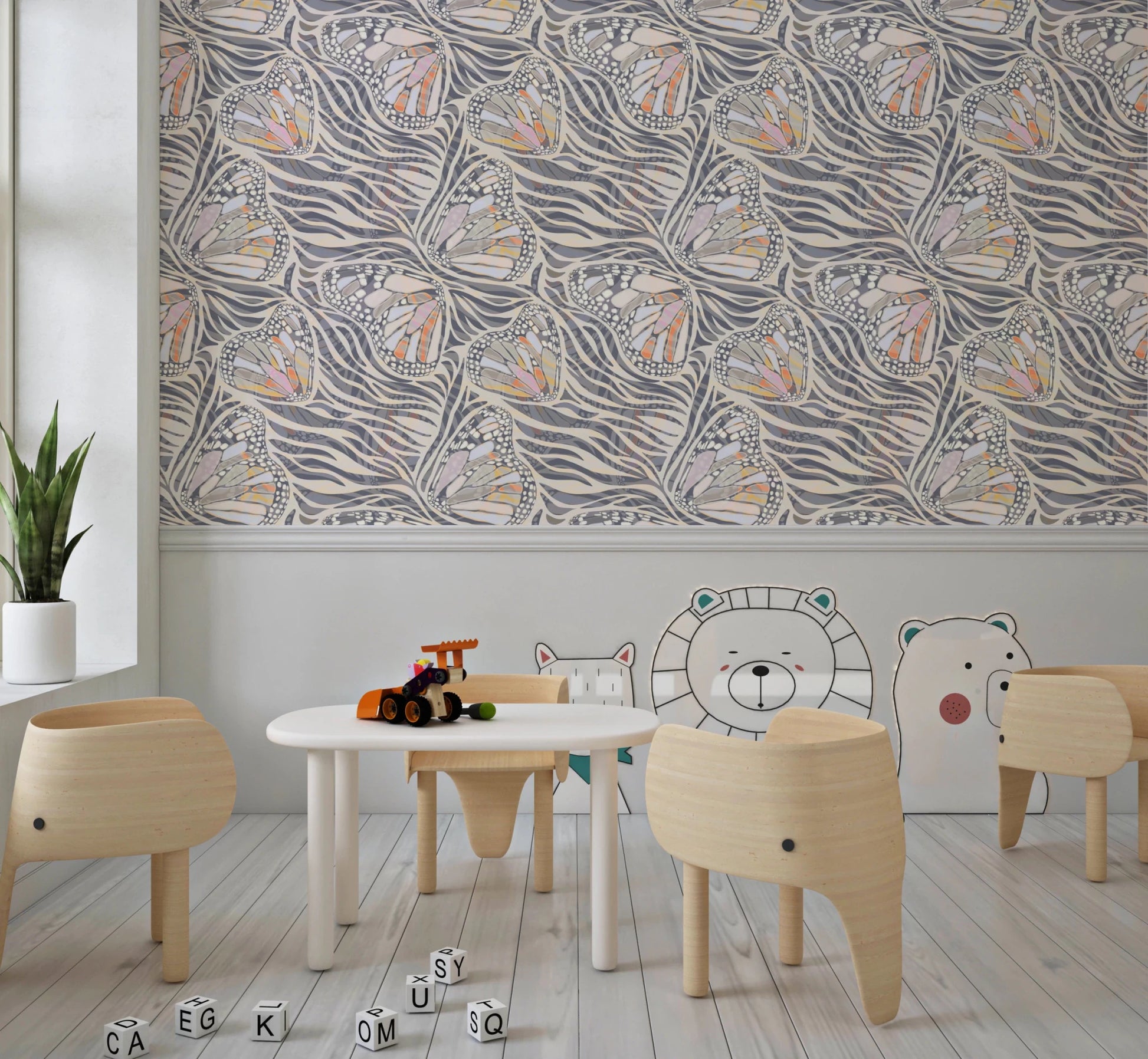 Abstract butterfly wings with earthy stripe details., GD8416