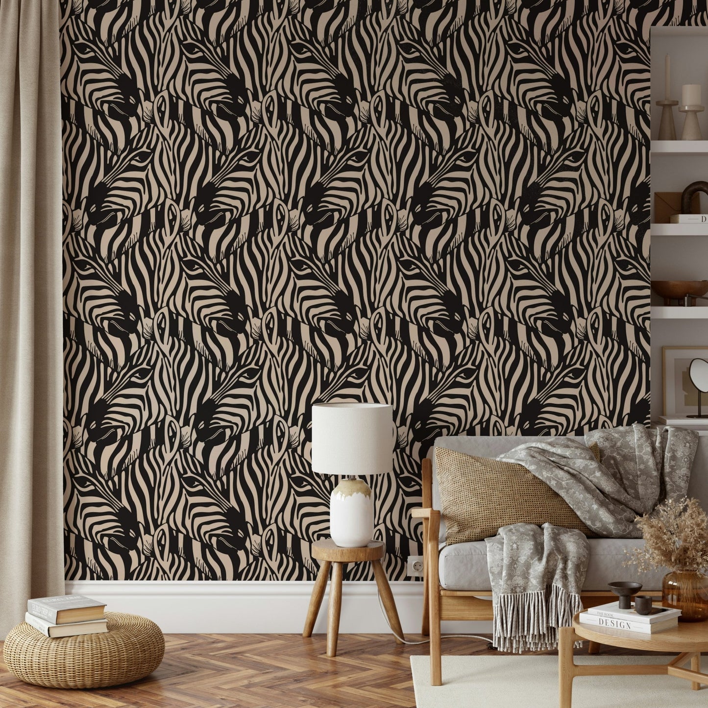 The zebras are a central focus of the image.

