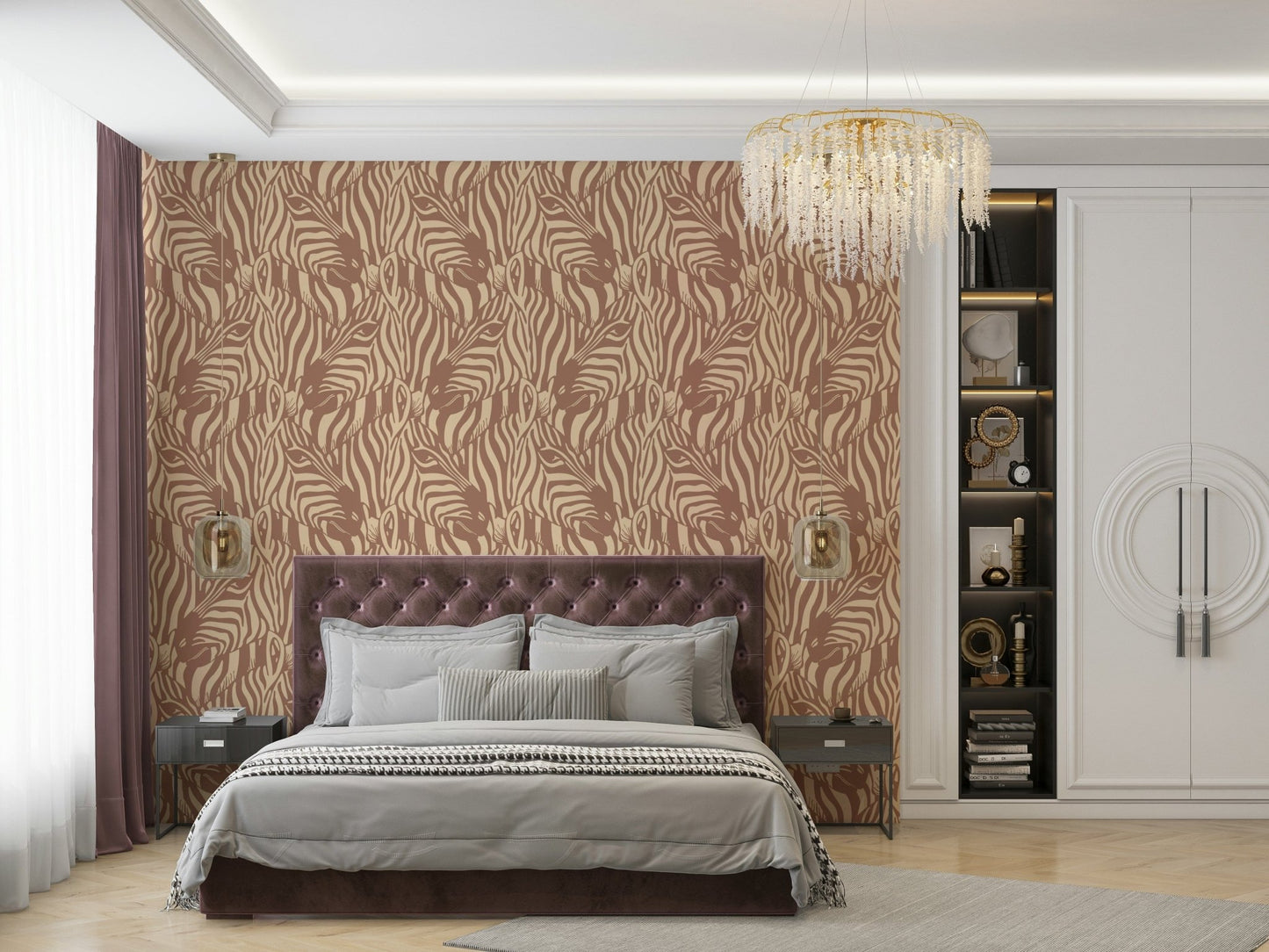 The colors are soft, muted tones of mocha, brown, and cream. GD3558

