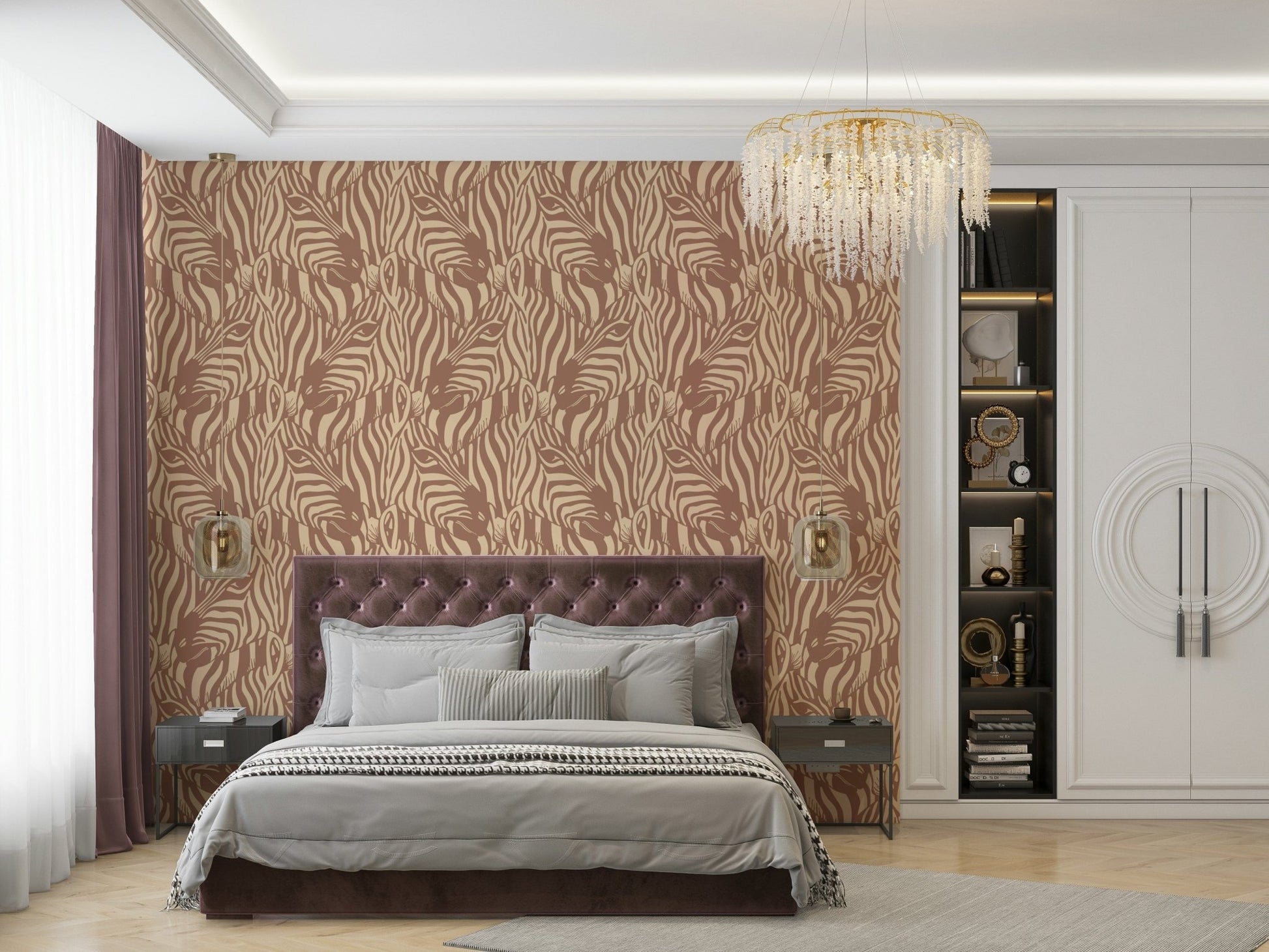 The colors are soft, muted tones of mocha, brown, and cream. GD3558

