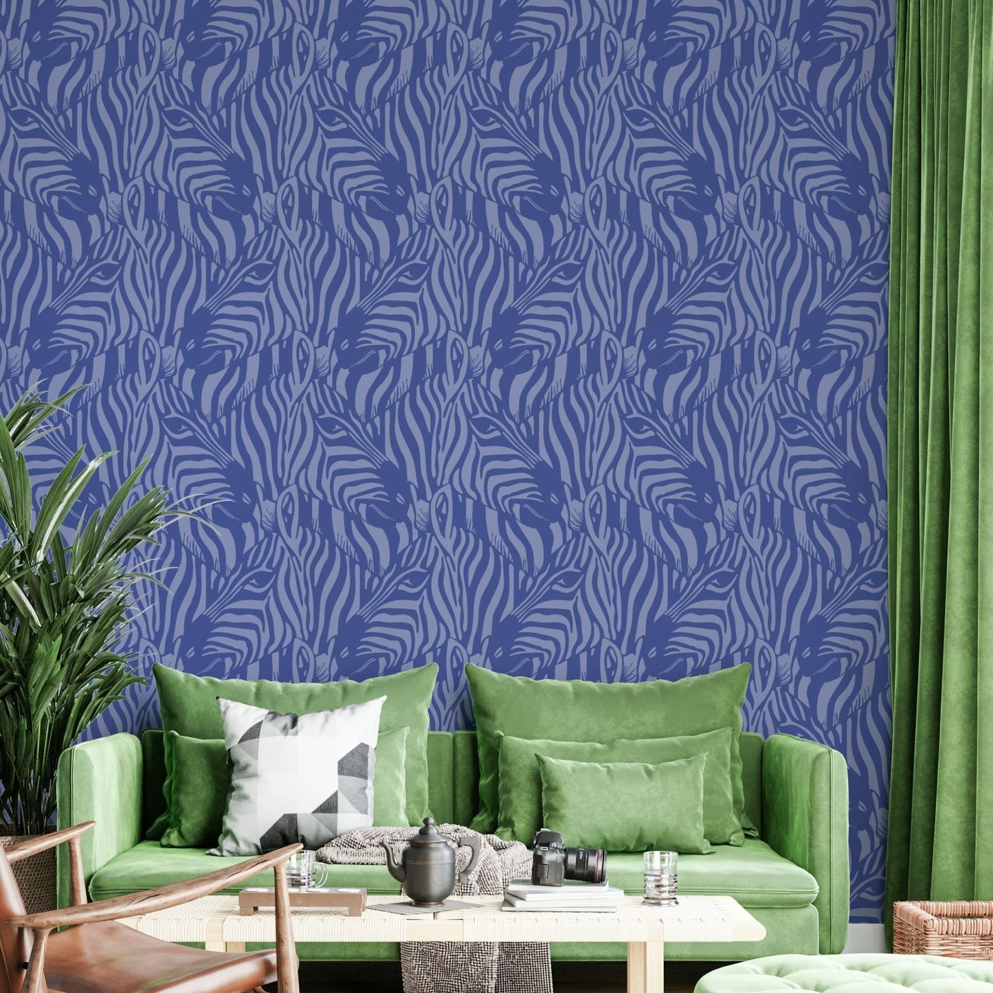 The image shows a peaceful, natural scene with a striped pattern.

