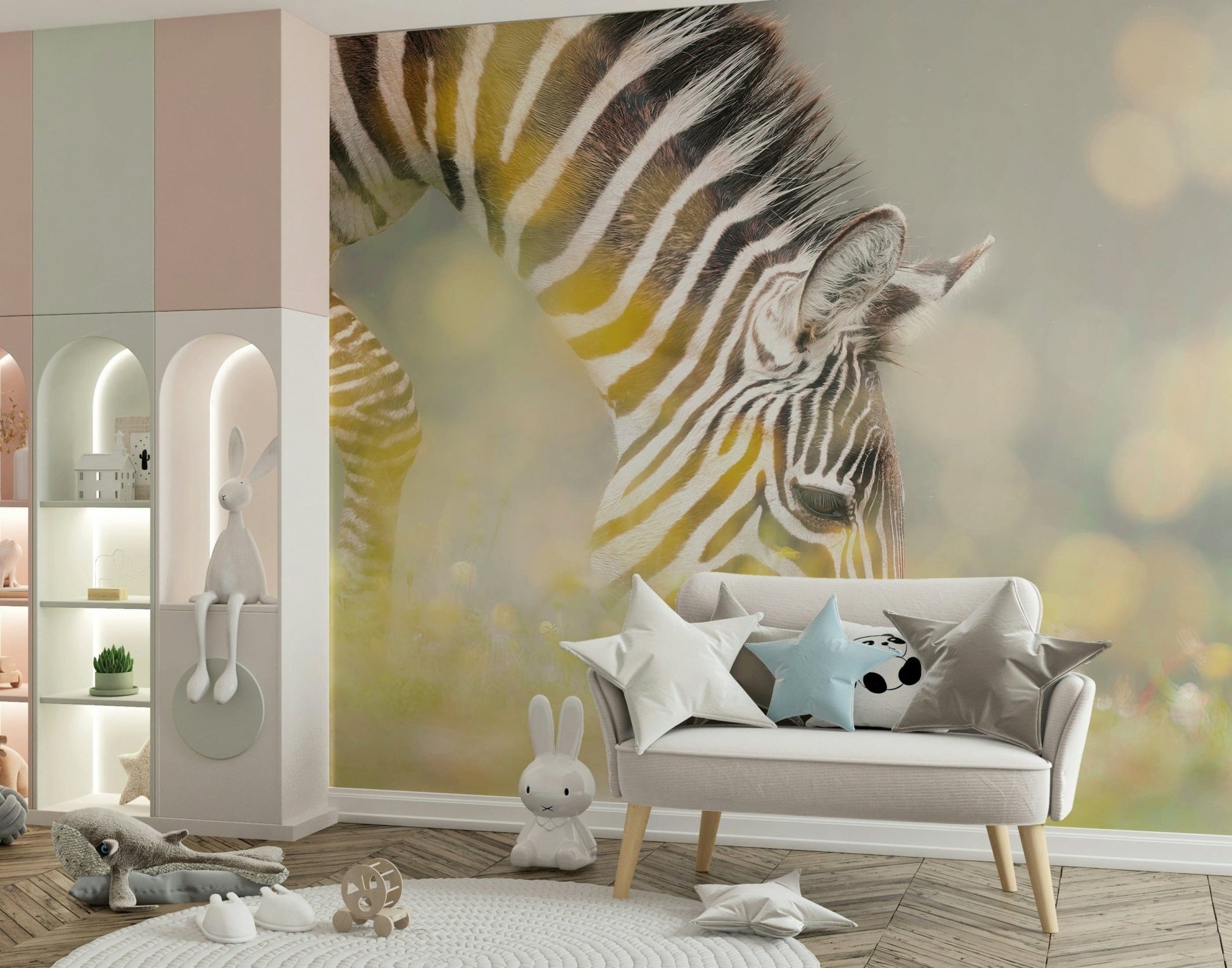 Earthy toned animal wallpaper for a sophisticated hallway wall mural.