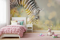 Wild animal wallpaper mural for a creative studio or workspace.