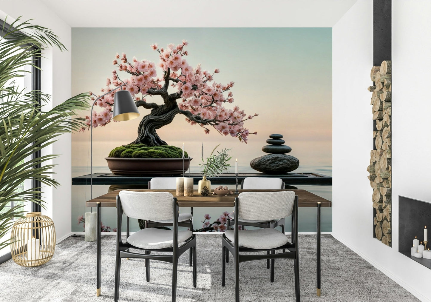 Zen Blossom Balance wallpaper with soft pink tones.