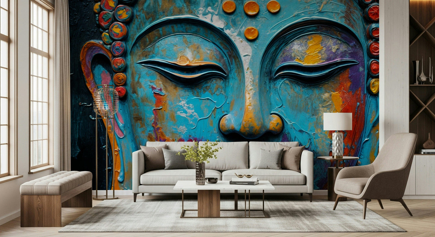 Zenith Buddha Wall Mural timeless stone carving for a feature wall wallpaper mural