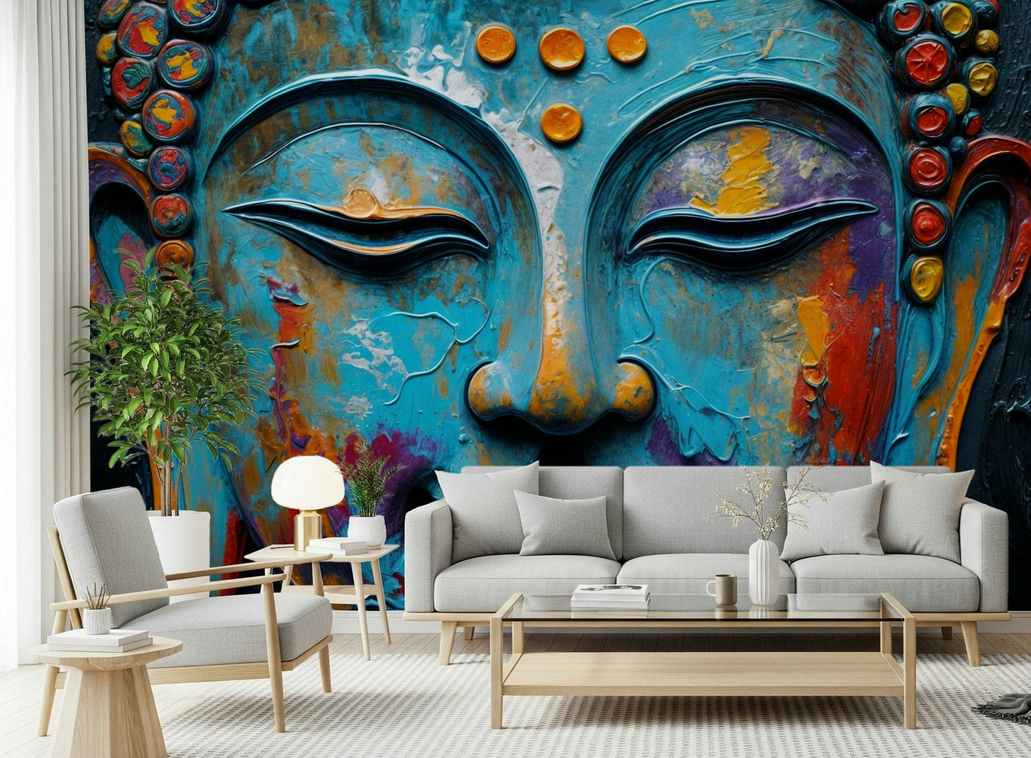 Zenith Buddha Wall Mural spiritual focal point for a foyer wallpaper mural