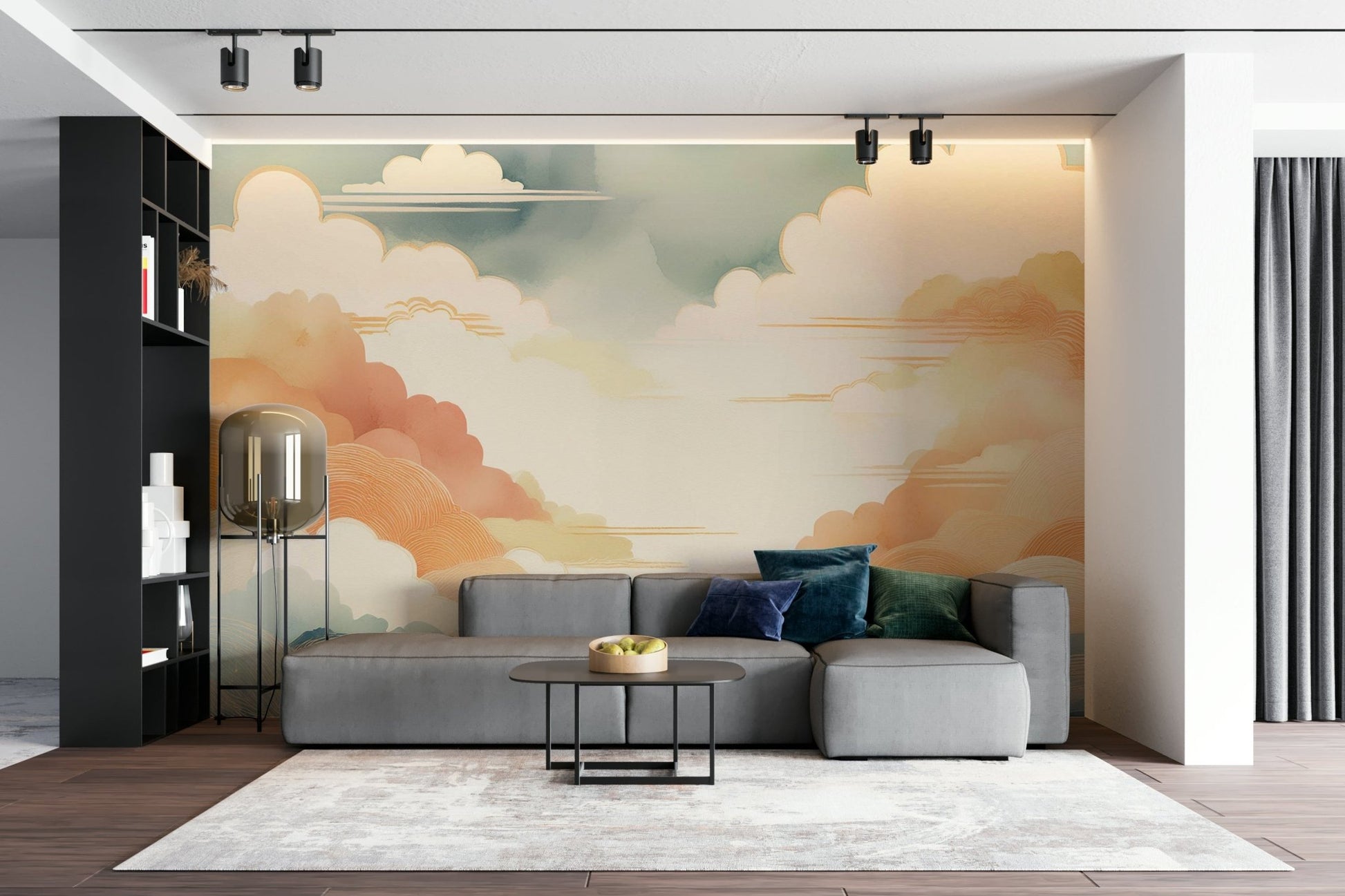 Zen cloud wall mural adding peaceful touch to walls

