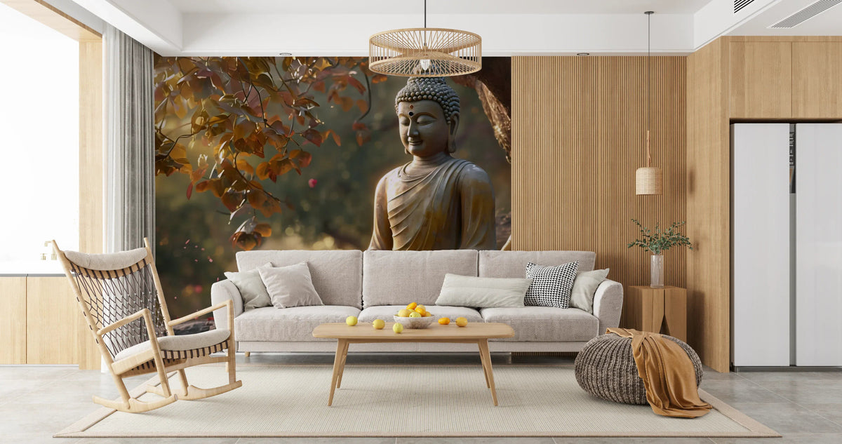 Zen Garden Buddha Wall Mural - Tranquil Nature Decor