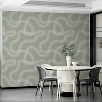 Meditative greish wallpaper with flowing linear design.

