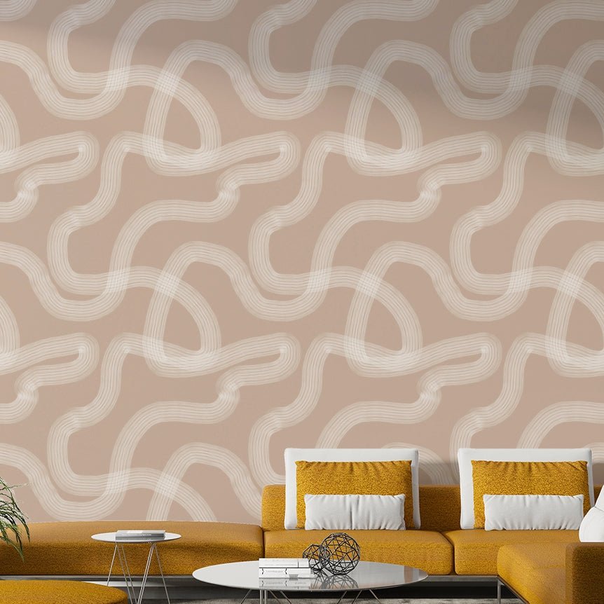 Peaceful wall covering with smooth, raked sand impression.

