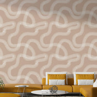 Peaceful wall covering with smooth, raked sand impression.

