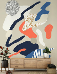 A contemplative gentle design wallpaper mural for a feature wall., GD5358