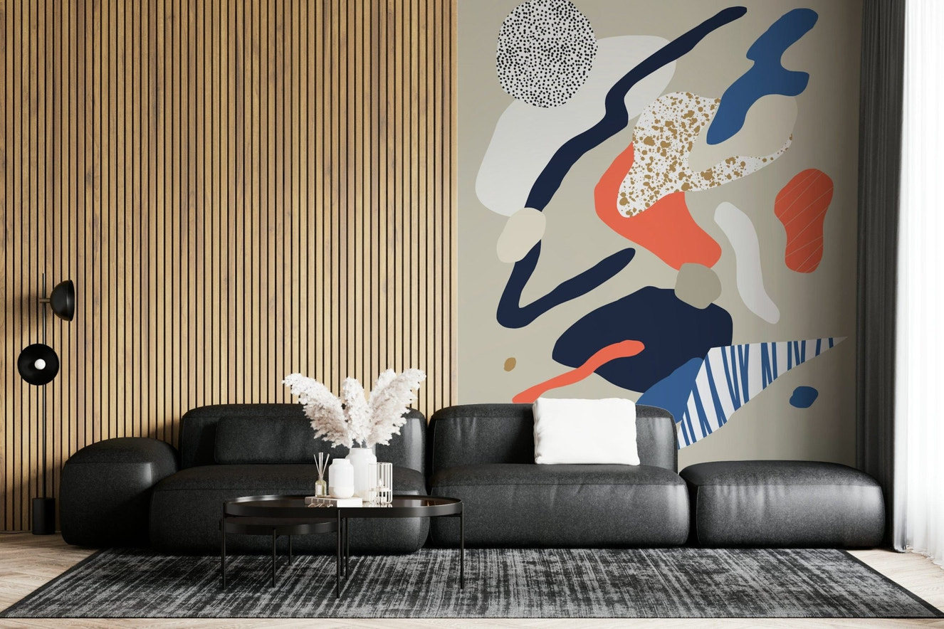 A beautiful subtle texture wallpaper mural with zen grooves.