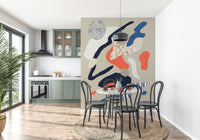 An artistic minimalist form mural for home decor., GD5358
