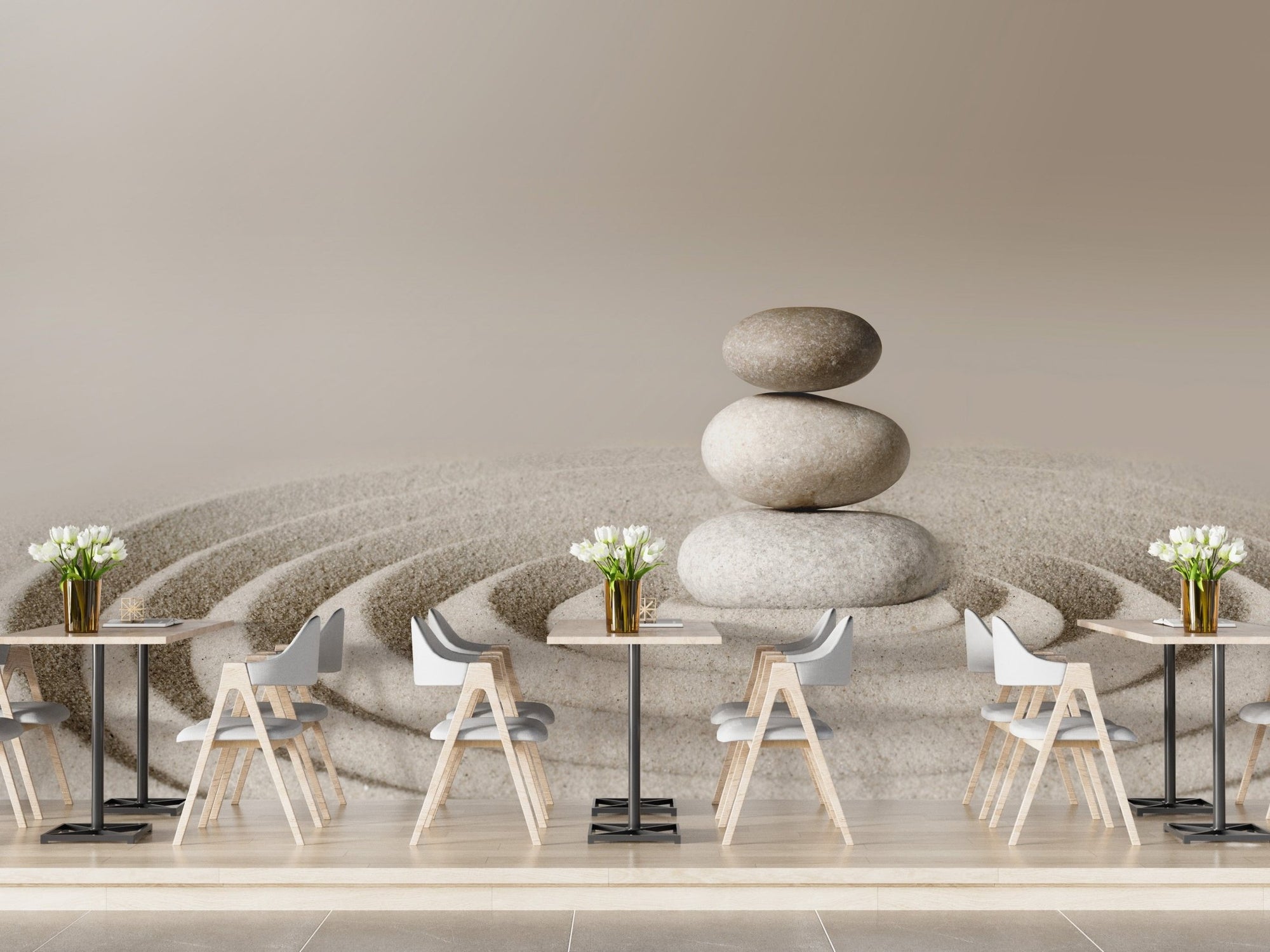 Tranquil zen spa stone wallpaper mural
A215