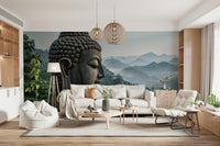 Zenith Buddha Vista Wall Mural in a quiet meditation room wallpaper mural