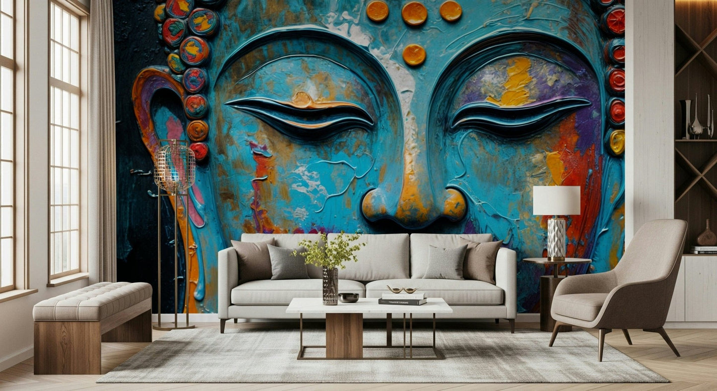 Zenith Buddha Wall Mural timeless stone carving for a feature wall wallpaper mural