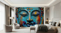 Large format wallpaper mural for a basement gym Zenith Buddha Wall Mural