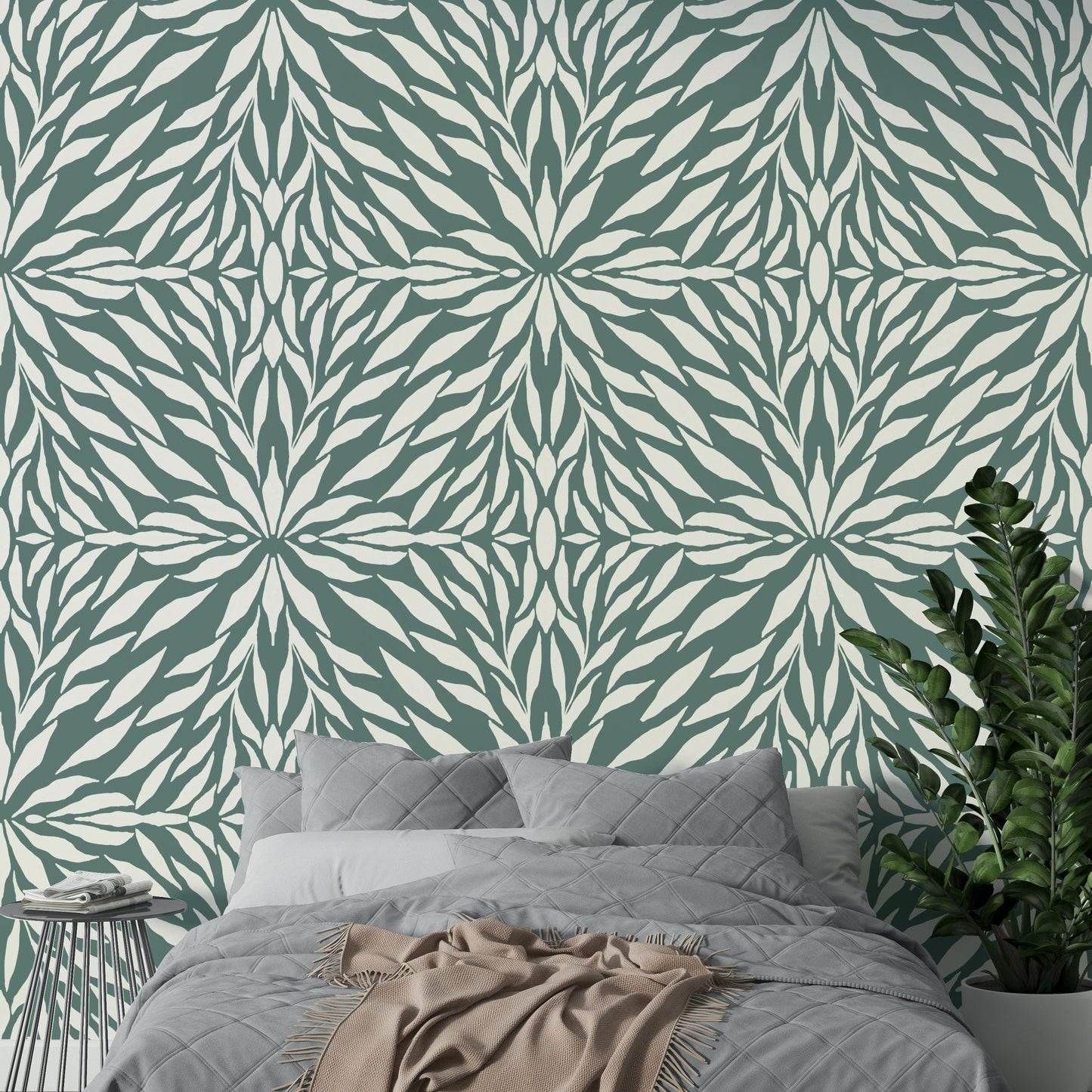 Modern Zenith Leaves mural art GD119

