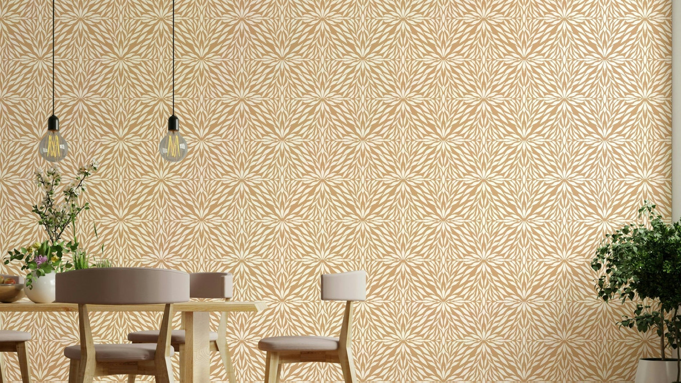 Zenith Leaves clay tone wallpaper design

