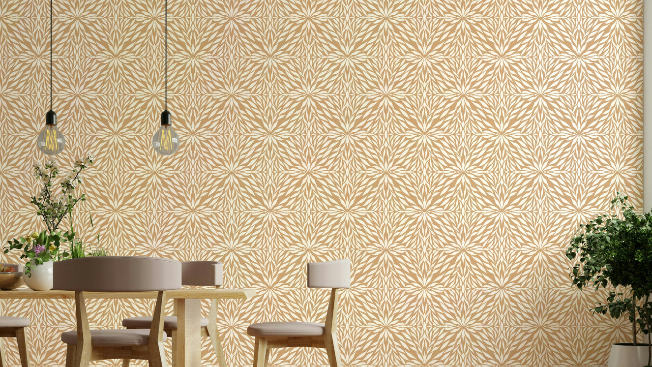 Zenith Leaves clay tone wallpaper design

