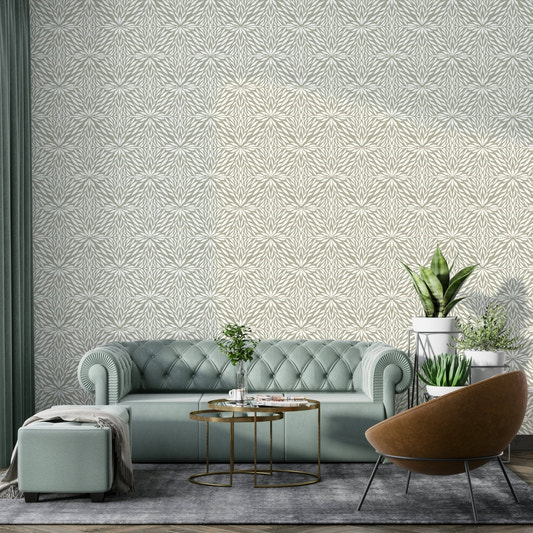 Elegant leaf pattern wallpaper in driftwood

