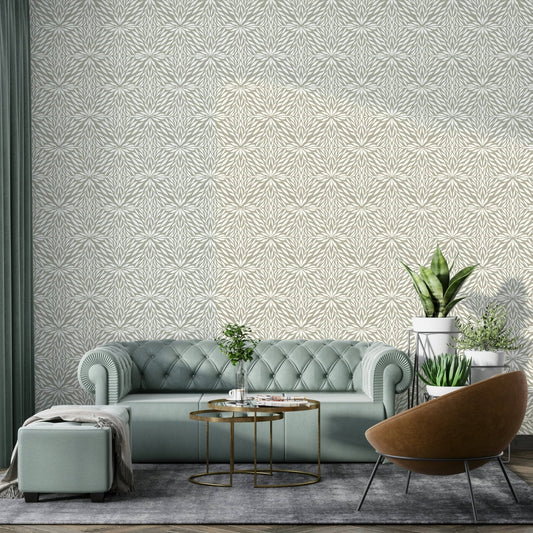 Elegant leaf pattern wallpaper in driftwood

