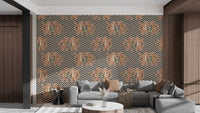Zigzag Tiger Stripe Wallpaper Mural
