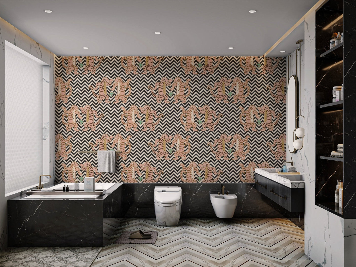 Sophisticated Zigzag Tiger Pattern Wall Art
