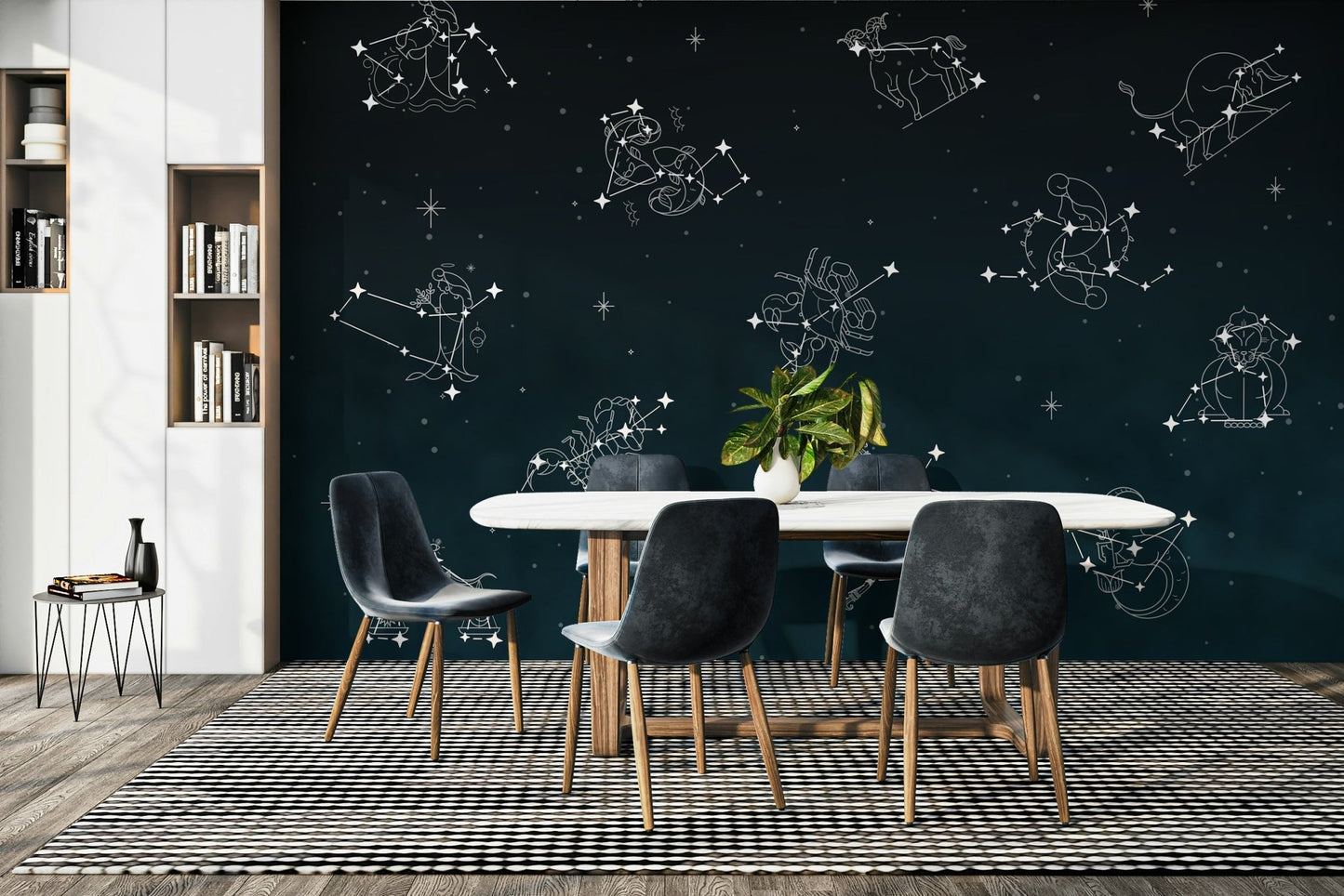 The image shows an artistic impression of a serene celestial scene.

